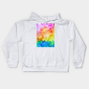 Colourful mountains watercolor illustration Kids Hoodie